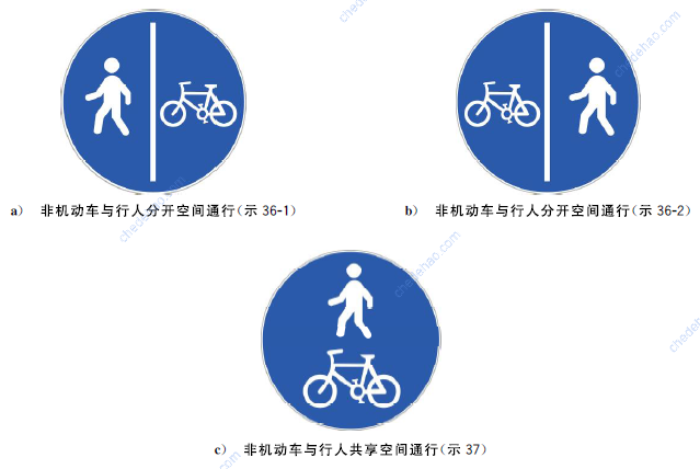 非机动车与行人通行标志