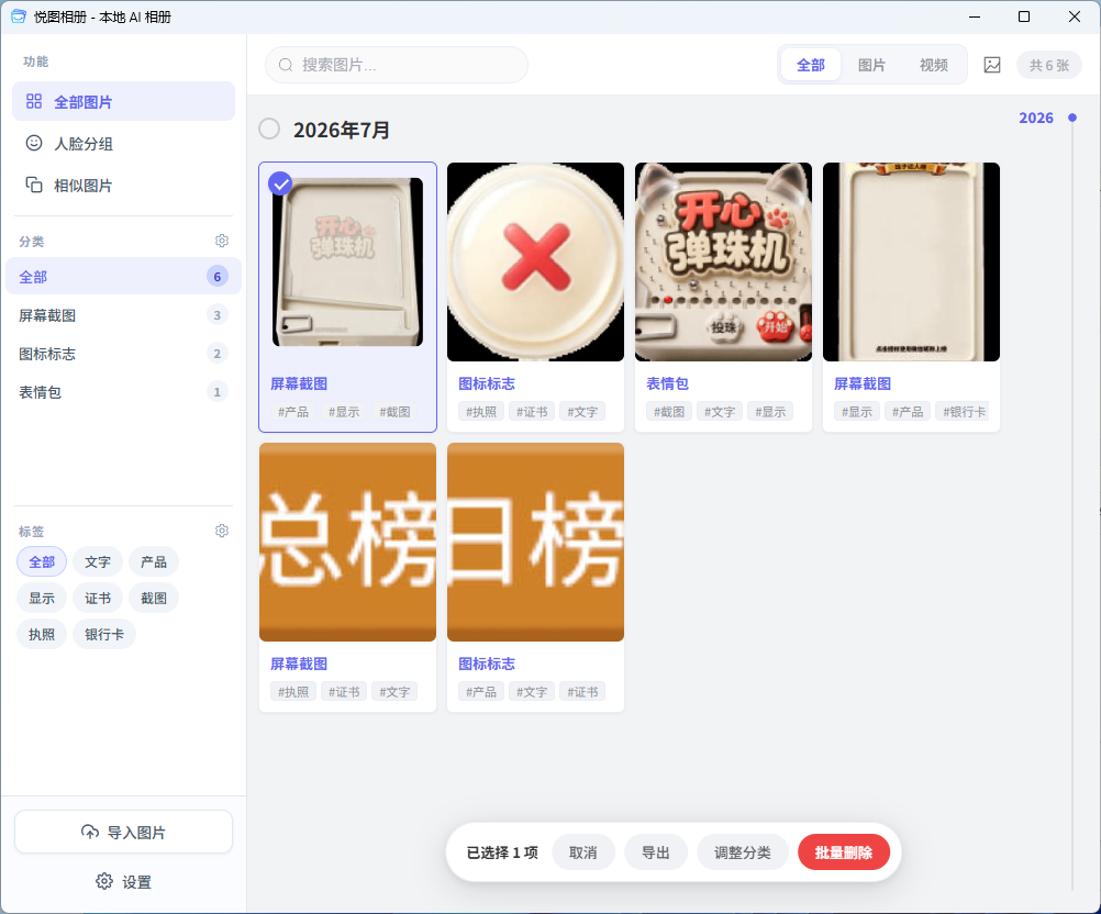 人脸分组列表